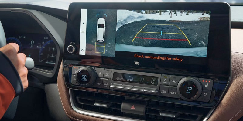 The front dash in a toyota grand highlander.