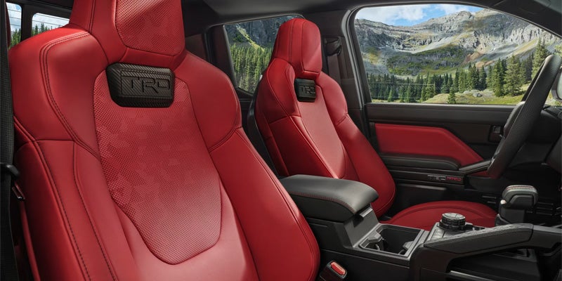 The interior design of a toyota truck.