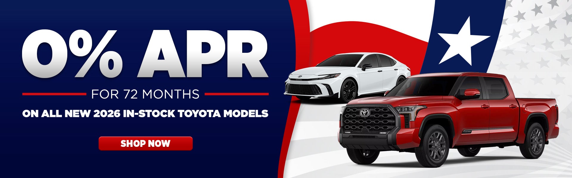 0% APR on all new 2026 models