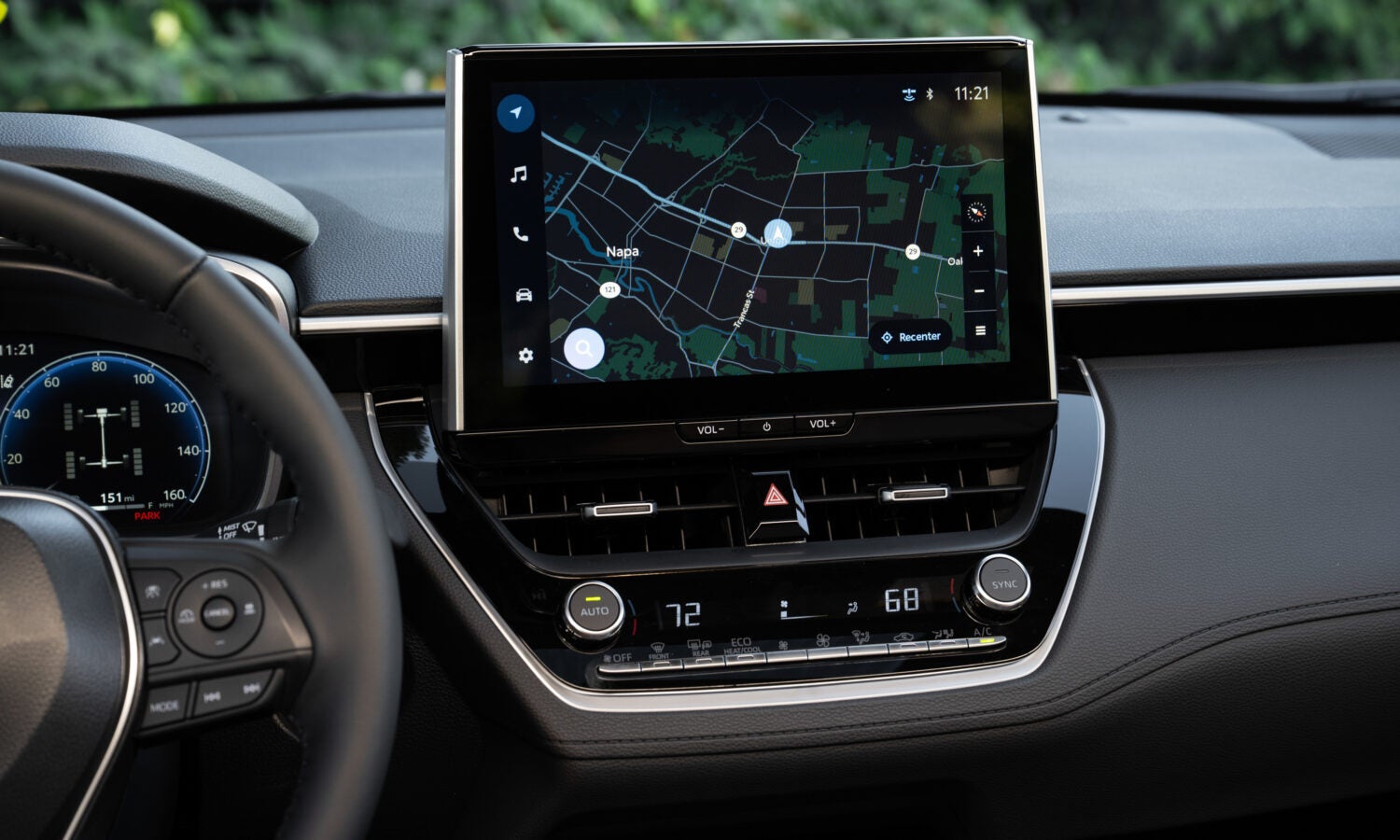 2026 corolla cross interior view of the infotainment system