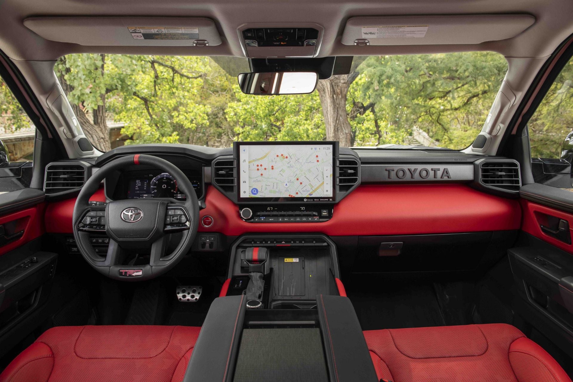 The front dash of a tundra i-force max hybrid.