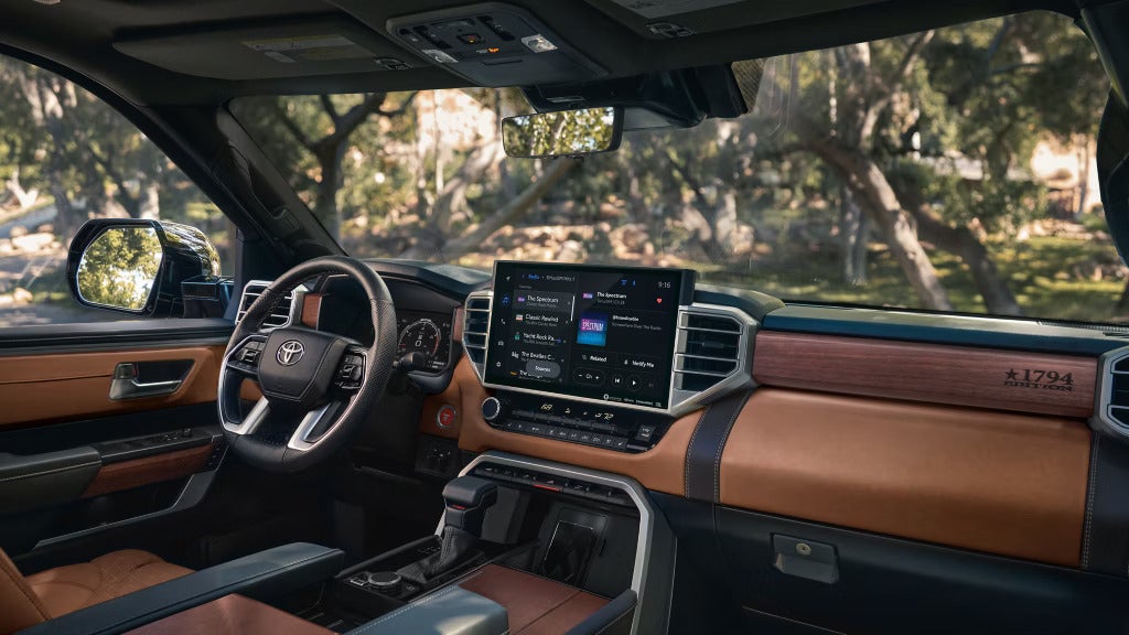 2025 Toyota Tundra 1794 Edition interior showcasing premium leather seating and large infotainment display