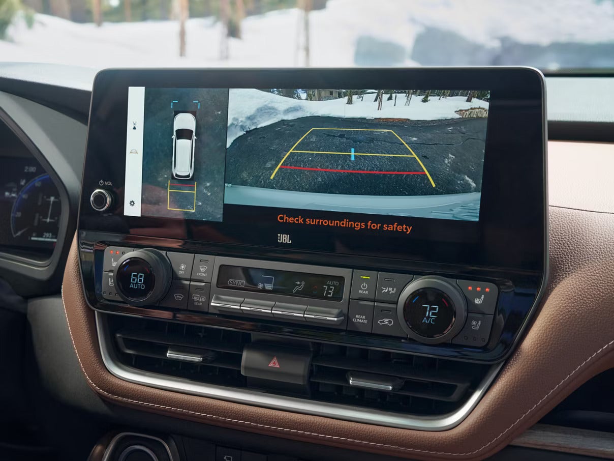 The front display screen in a grand highlander.